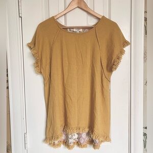 Umgee Linen blend Fringe Top